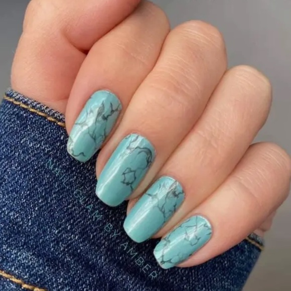 *Retired* Color Street: Mojave Turquoise | Southwestern Blue Stone Marble Frost - Picture 7 of 16